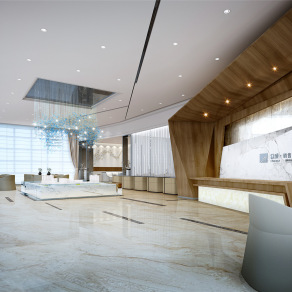 现代售楼处 楼盘 接待区 休息区 墙饰 前台